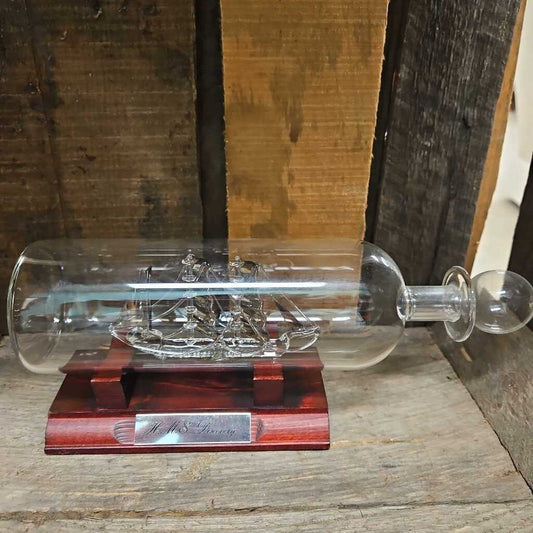 Vintage Mayflower Glass H.M.S. Discovery Ship in a Bottle