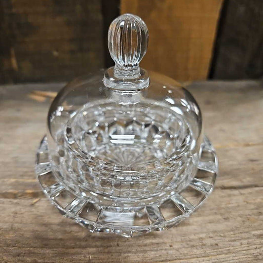 MIKASA Crystal Round Small Covered Butter Dish
