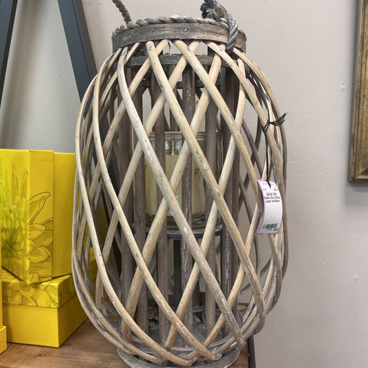 Grey Willow Lanter with Bowl