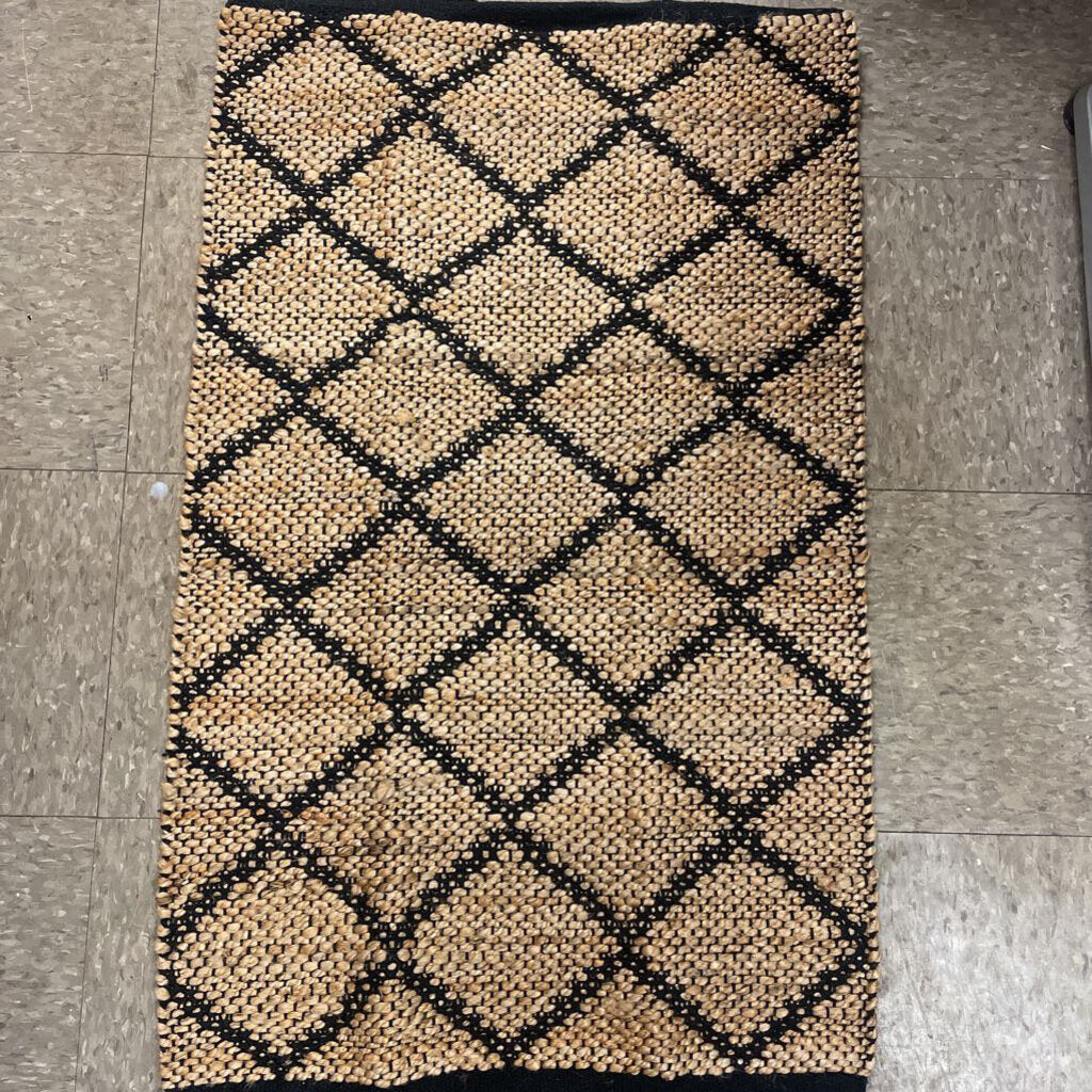 Jute Cotton Rectangular Area Rug, Sustainable Handwoven, Non-Shedding