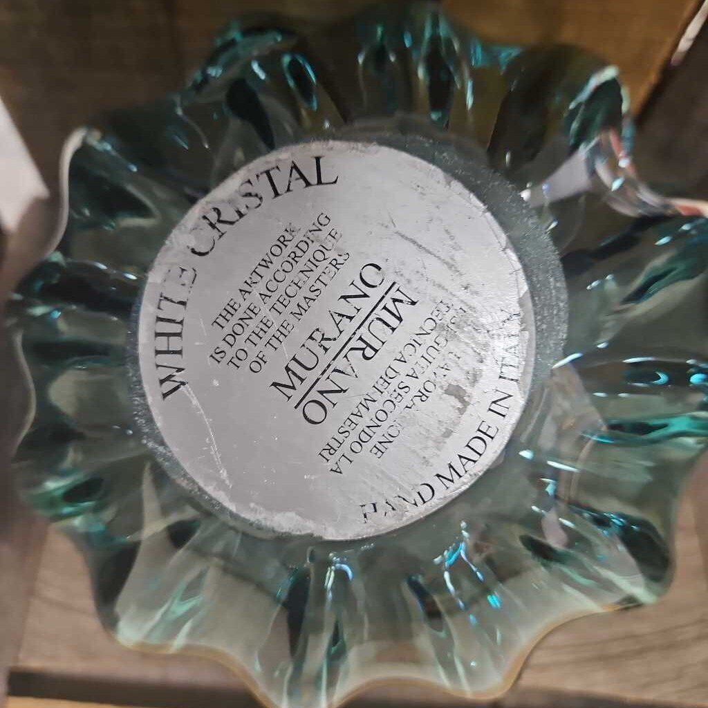 Lavorazione Arte Murano Ruffled Glass Bowl