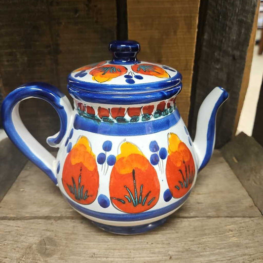 Hand Painted Italian Glazed Ceramic Teappot