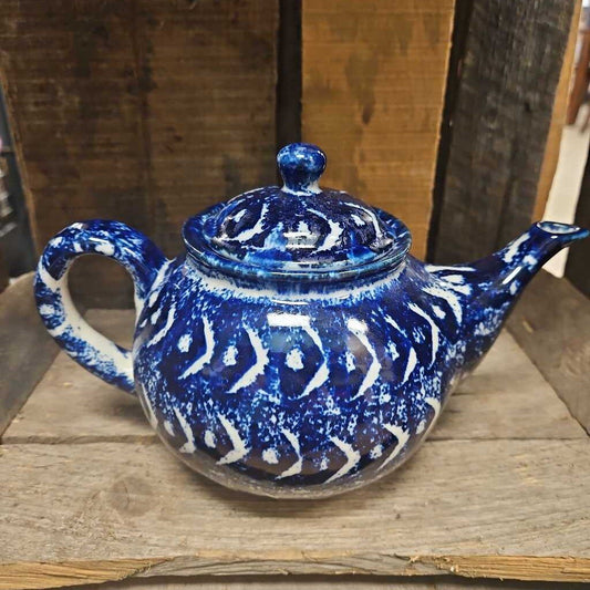 Blue Glazed Ceramic Teapot