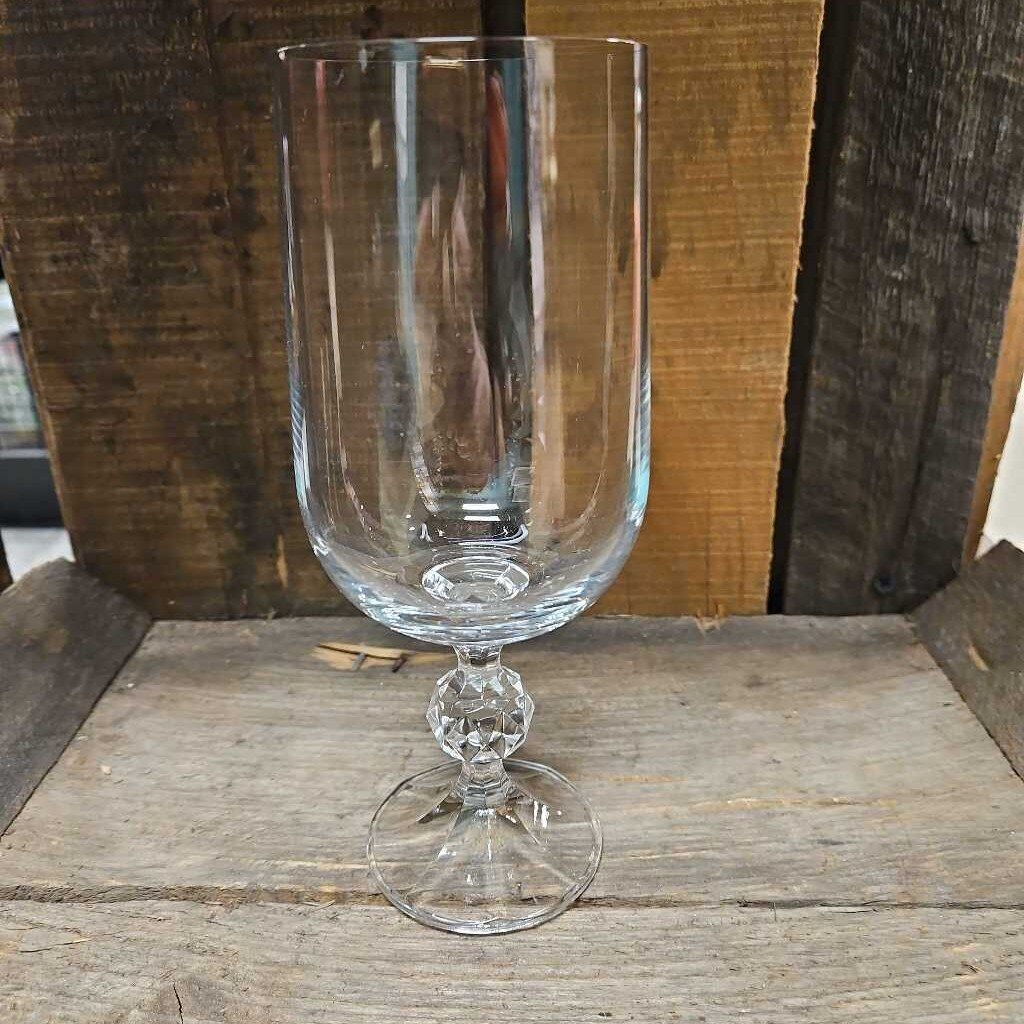 Vintage Bohemia Cut Crystal Ball Stem Goblets - Set of 2