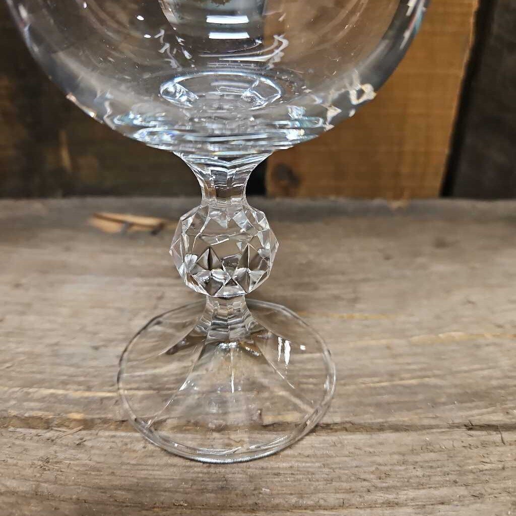 Vintage Bohemia Cut Crystal Ball Stem Goblets - Set of 2