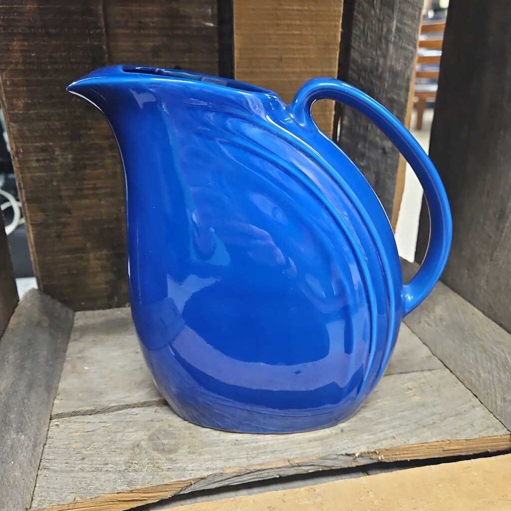 Vintage Cobalt Blue Ceramic Water Pitcher
