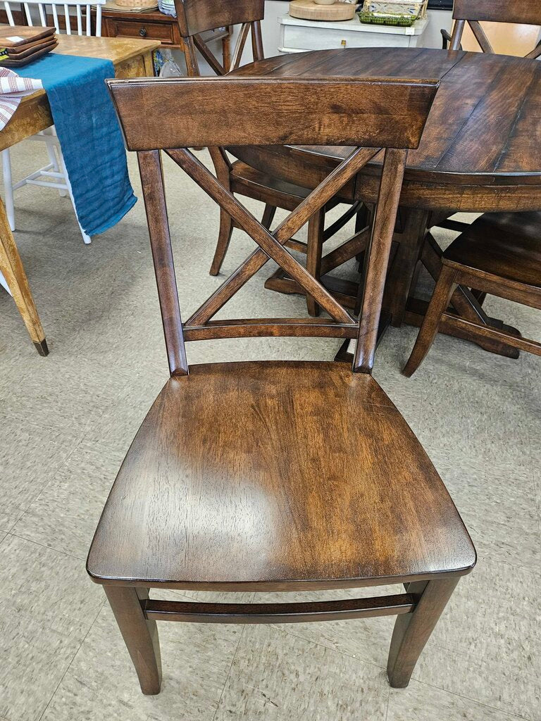 Pottery Barn Benchmark Collection Round Expandable Dining Table & 5 Chairs