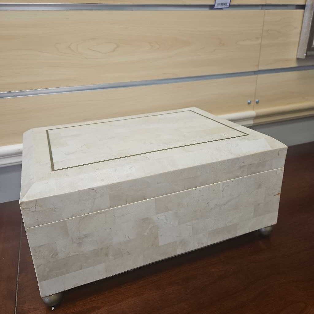 Maitland Smith Tessellated Stone & Brass Box