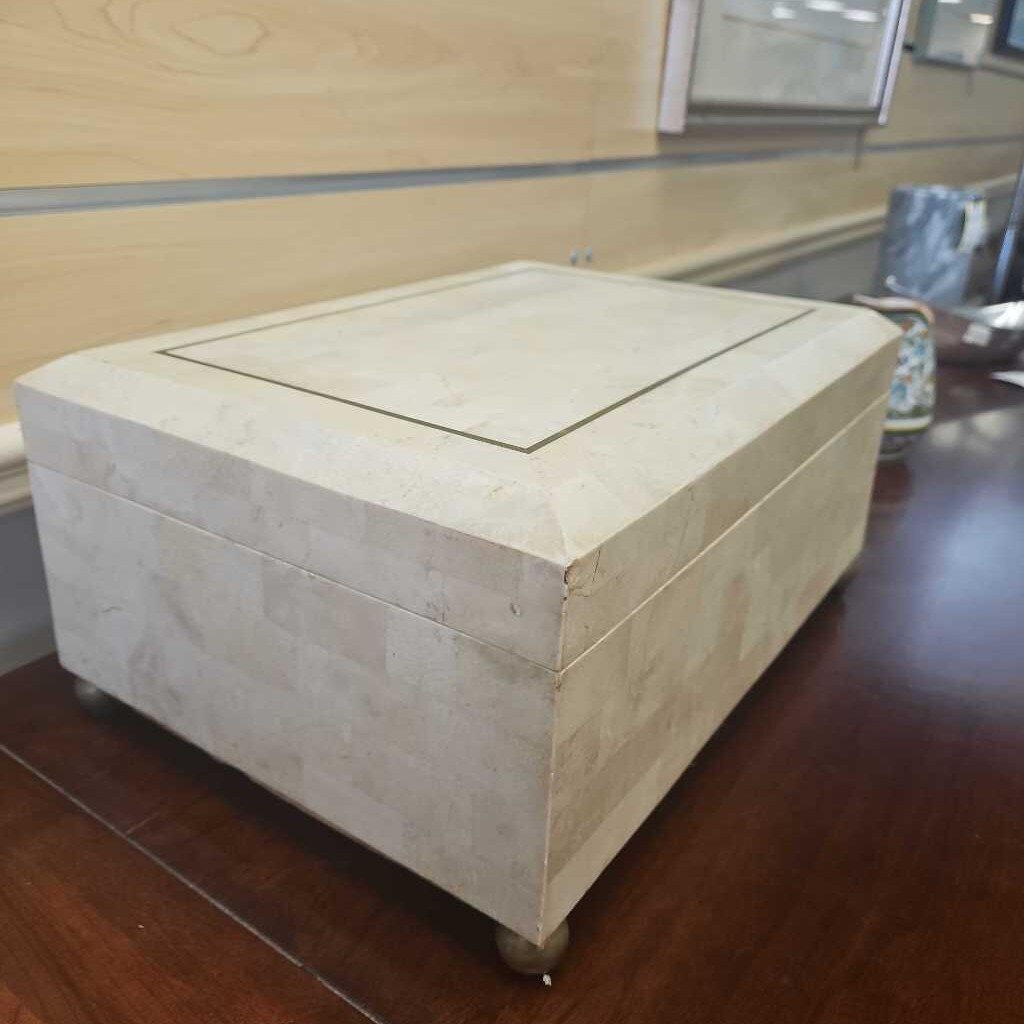 Maitland Smith Tessellated Stone & Brass Box