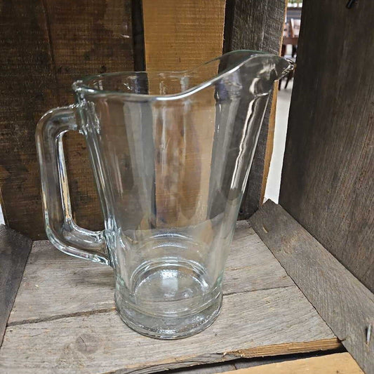 Vintage Clear Glass Traditional Tapered Pouring Lip Pitcher