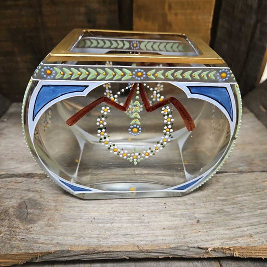 Hand Painted Small Glass Vase