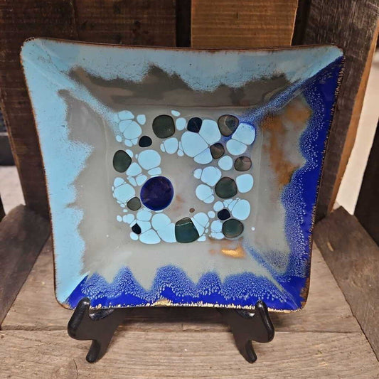 Vintage Enamel Hand Painted Candy Dish