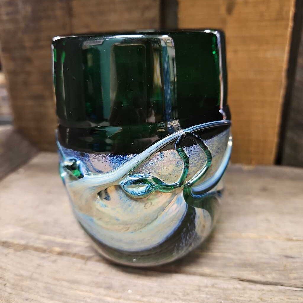 Handblown Iridescent Textured Wine Glasses - Set of 4