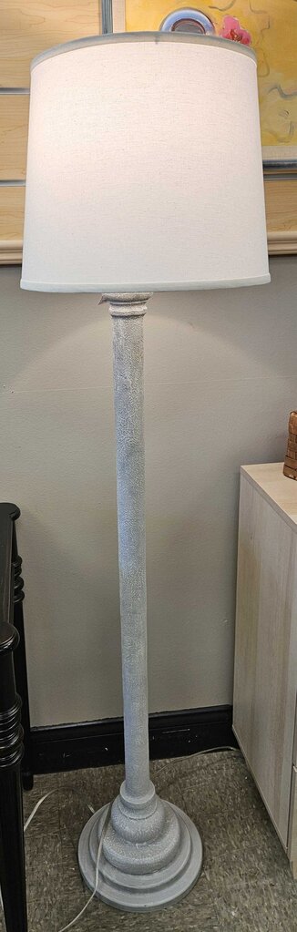 Grey Textured 3-Way Floor Lamp