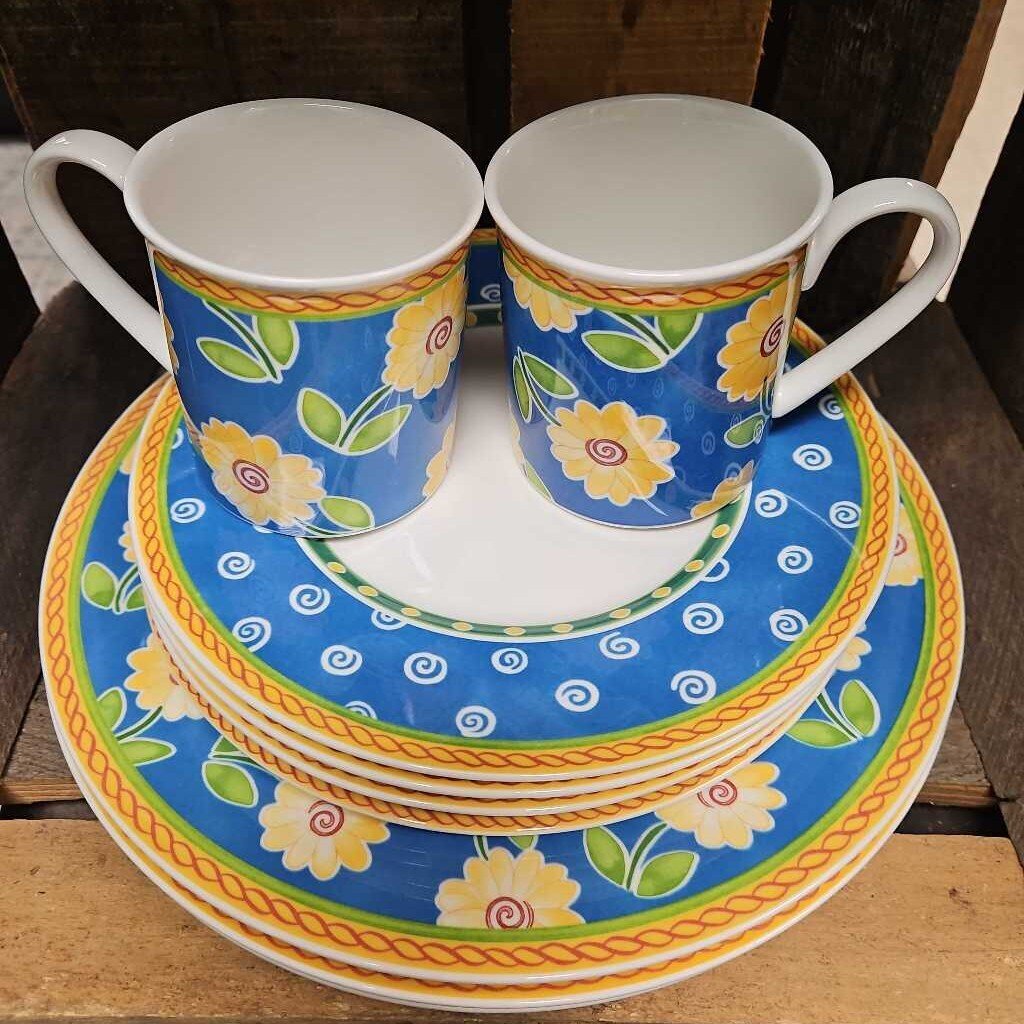 Villeroy & Boch "Twist-Clea": Dinner Plates x3, Salad Plates x4, Mugs x2