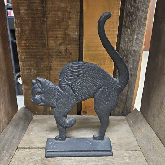 Vintage Cast Iron Black Cat Doorstop