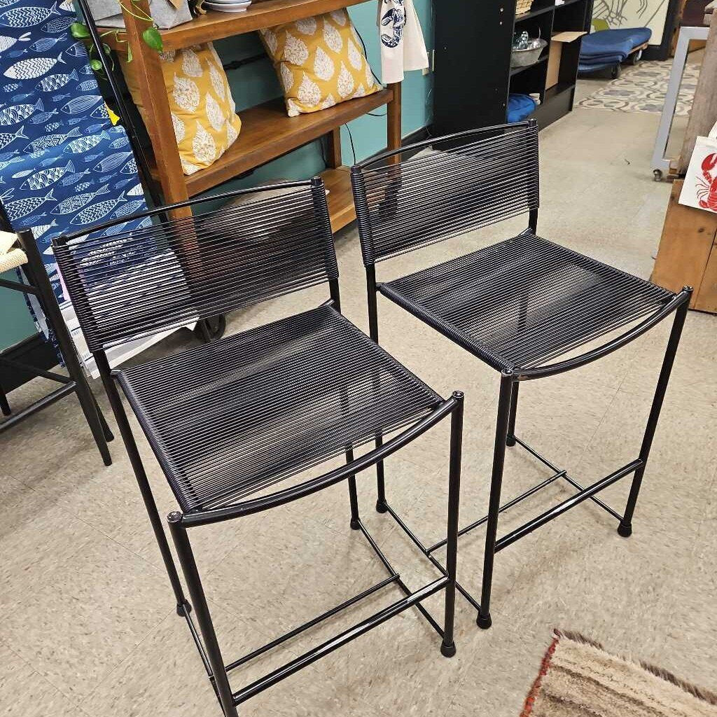 Post Modern Giandomenico Belotti Attributed 'Spaghetti' Counter Stools - Set of 2