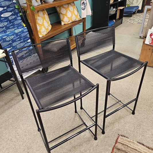 Post Modern Giandomenico Belotti Attributed 'Spaghetti' Counter Stools - Set of 2