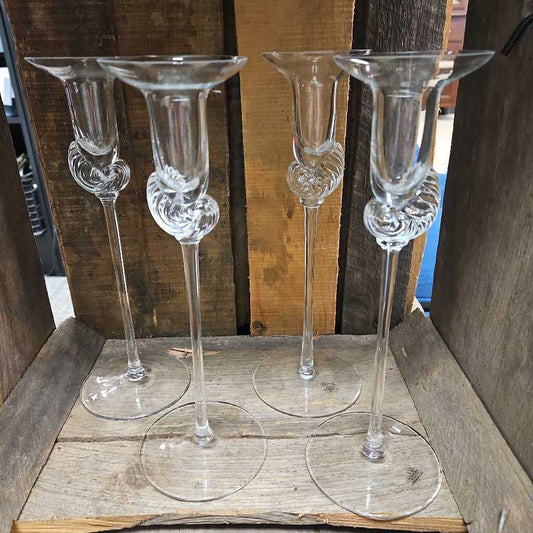 Dansk Neptune Footed Candlestick Holder - Set of 4