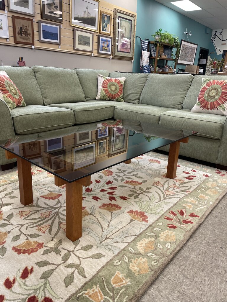 Solid Wood & Glass Coffee Top Coffee Table