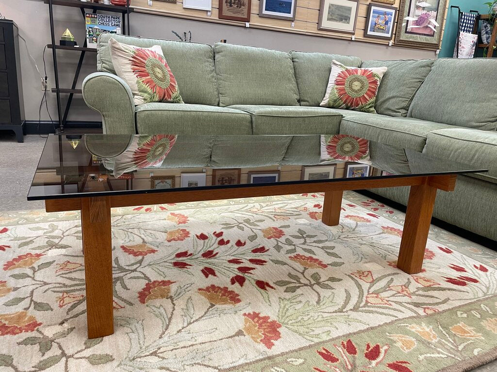 Solid Wood & Glass Coffee Top Coffee Table