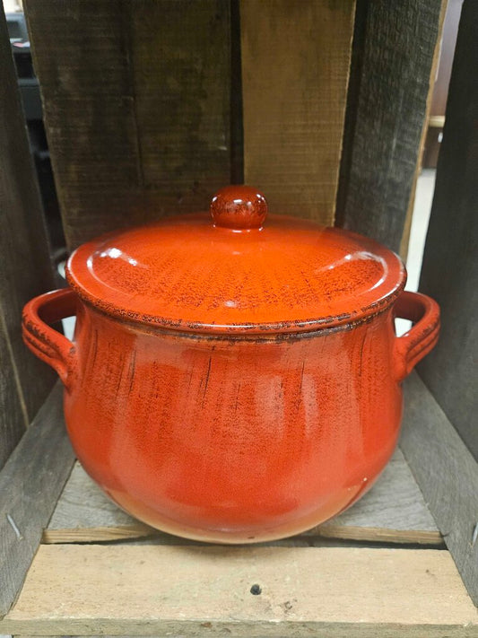 De Silva Italian Pottery Glazed Terracotta Bean Pot