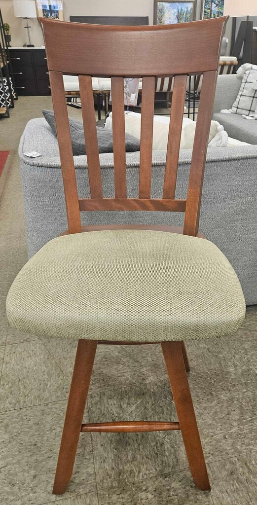 Canadel Furniture Cherry Finished Upholstered Swivel Stools