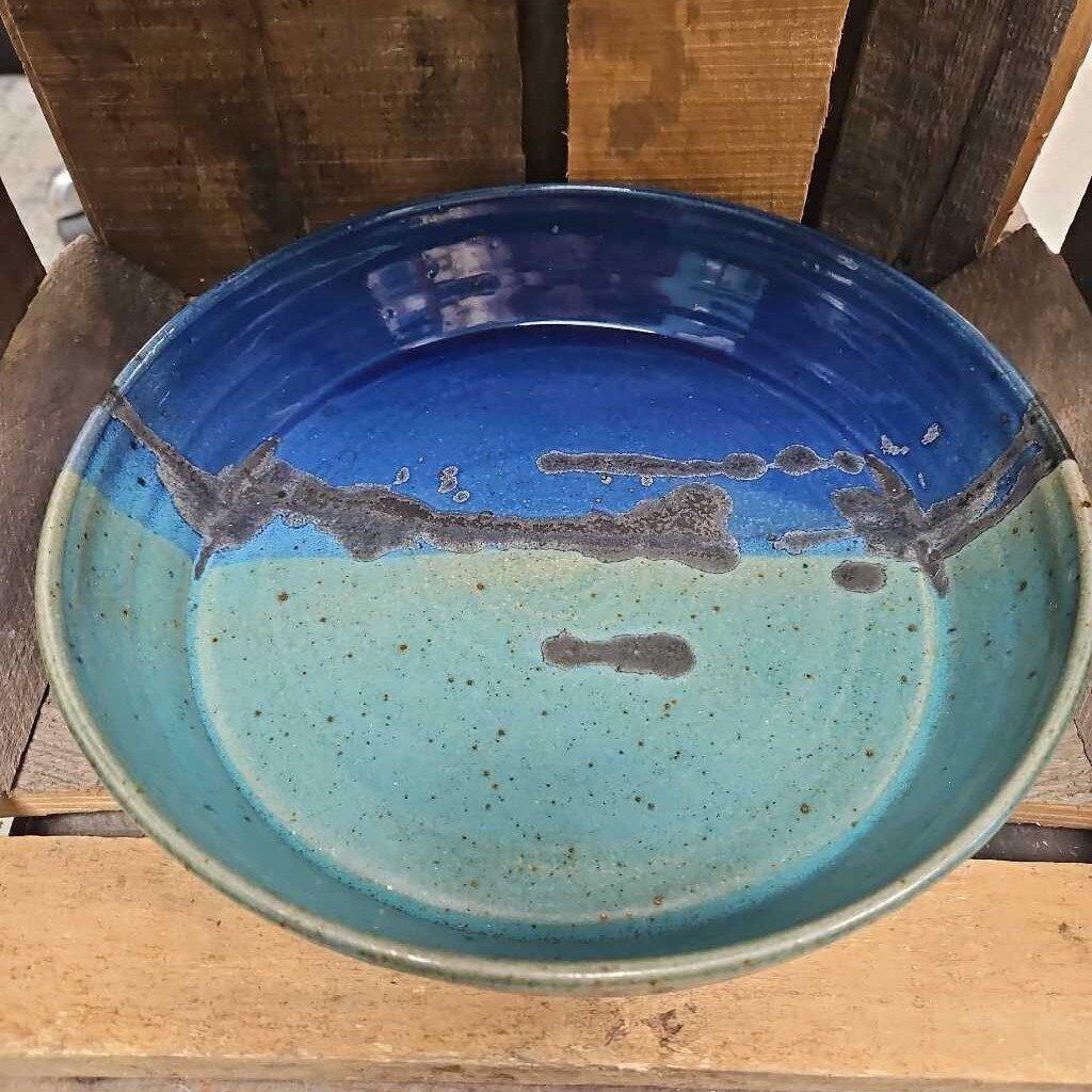 Glazed Hand Painted Stoneware Serving Dish