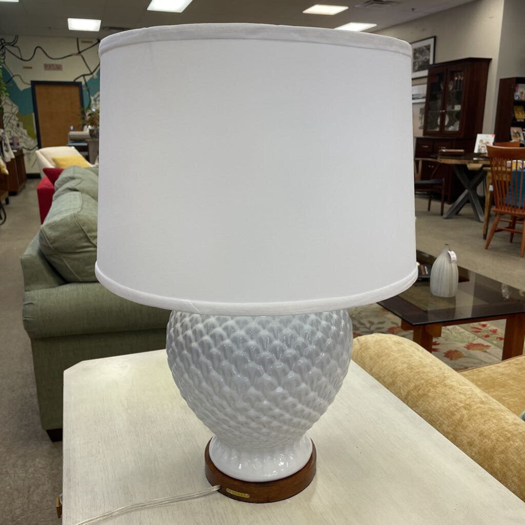 Pineapple Table Lamp with Fabric Shade