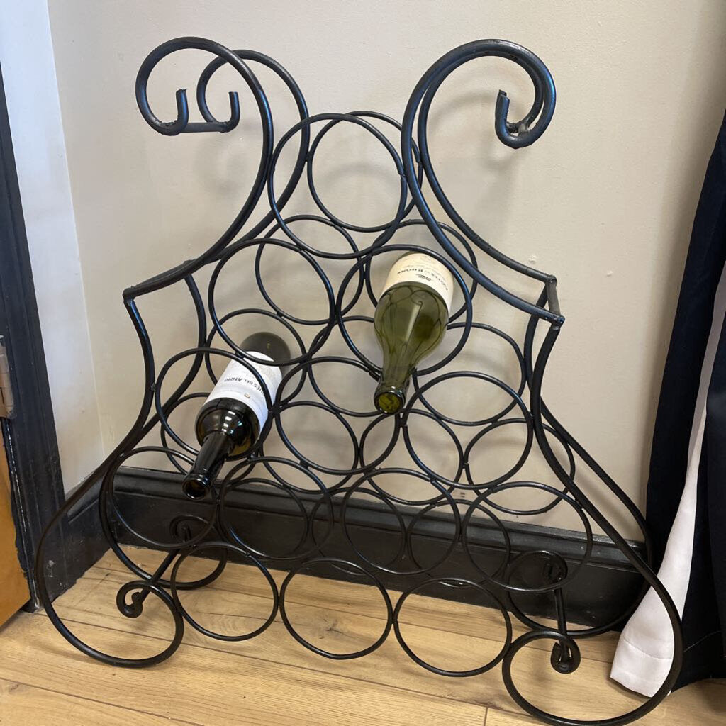 Decorative Black Metal Wine Rack