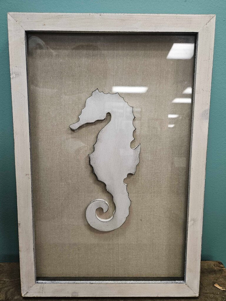 Wooden Seahorse Shadow Box Wall Art