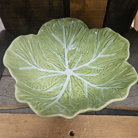 Bordallo Pinheiro Made in Portugal Green Cabbage Serving Bowl (x1) & Salad Bowls (x7)