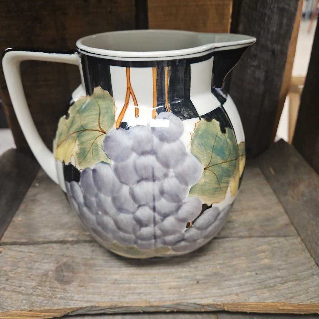 Laura Ashley Ceramic Hand Painted Grape Pitcher