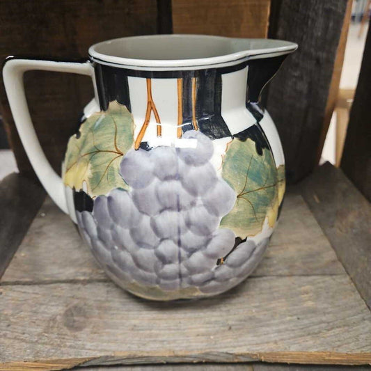 Laura Ashley Ceramic Hand Painted Grape Pitcher