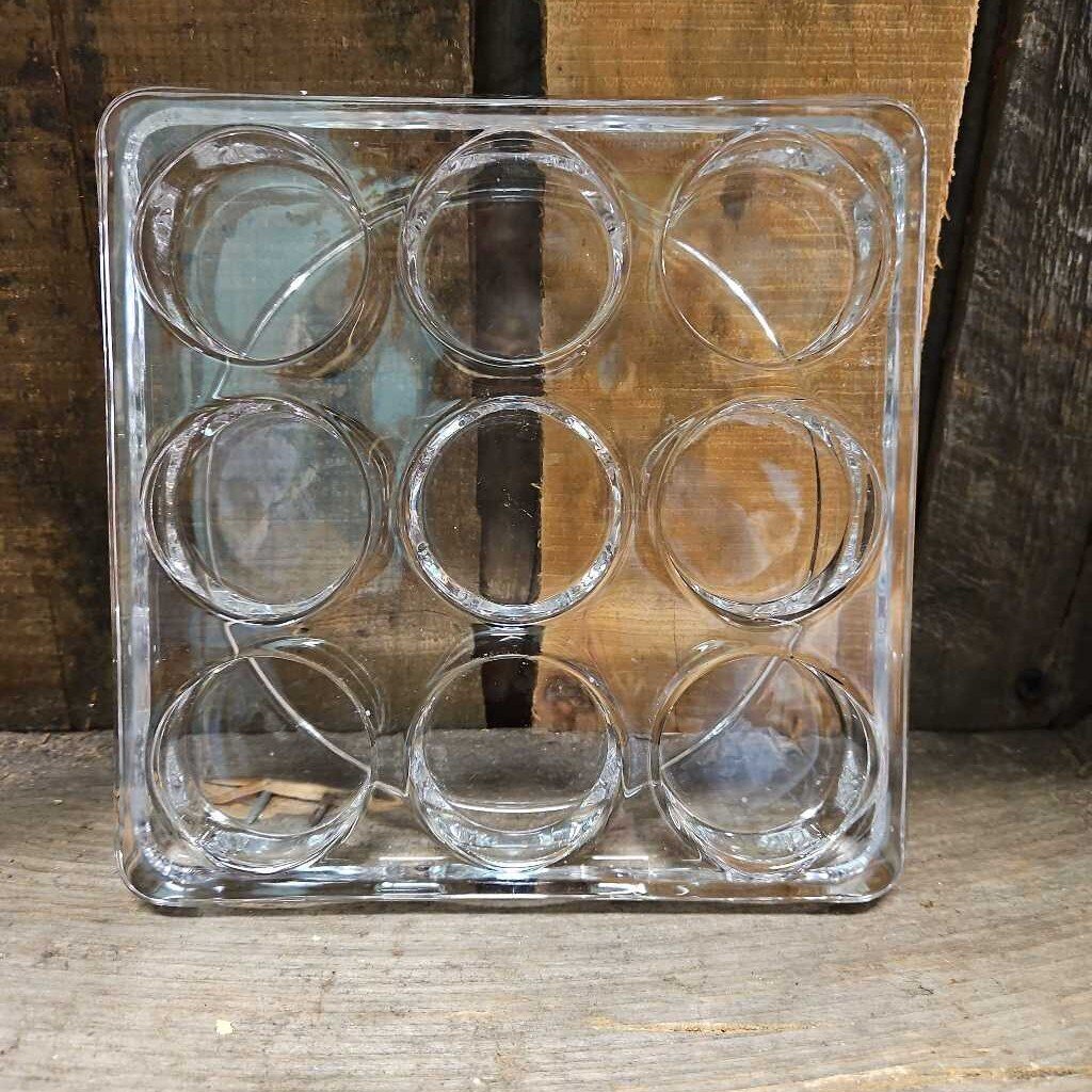 Square Glass Tealight Holder (Holds 9)