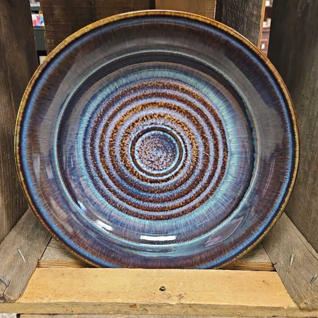 Handcrafted Ceramic Bowl with Concentric Circle Glaze