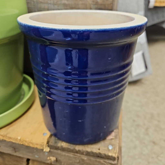 Blue Round Glazer Ceramic Planter