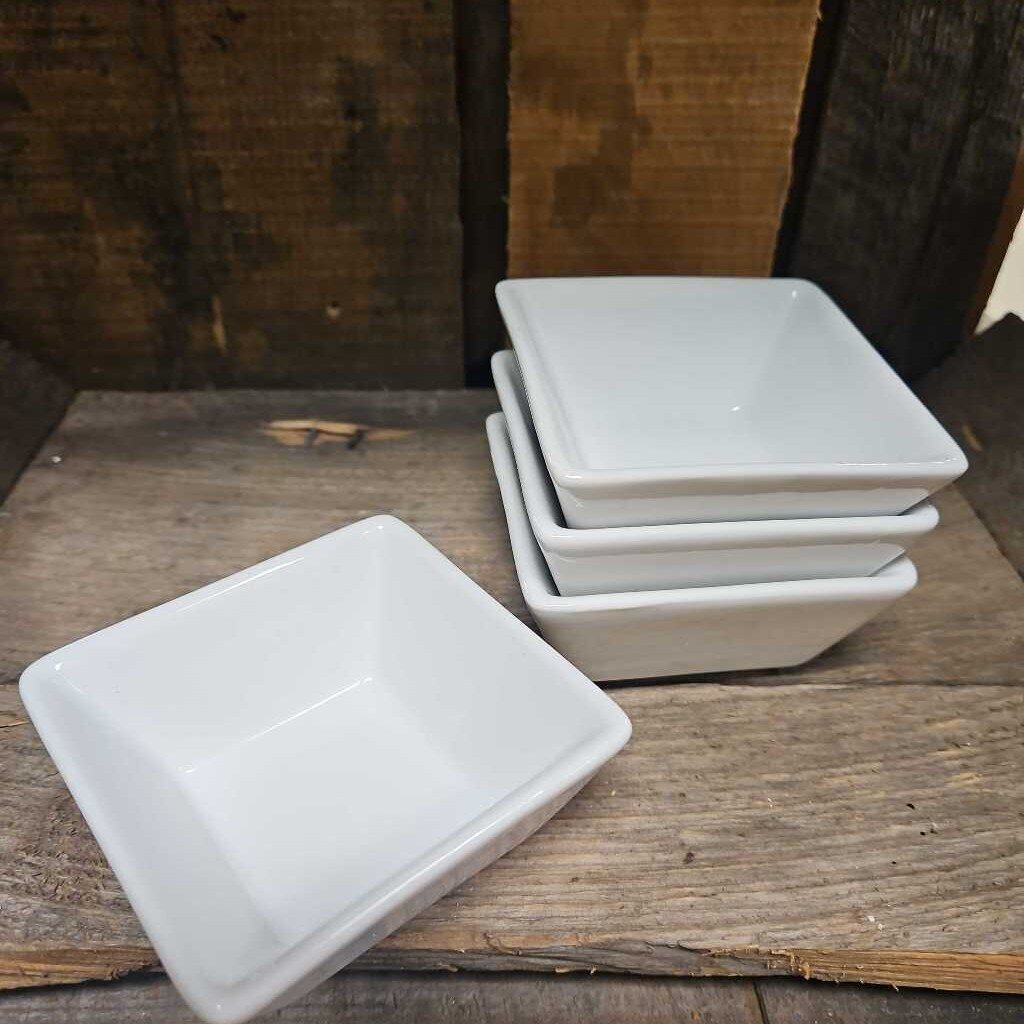 Ceramic Square Soy Sauce Dipping Cups - Set of 4