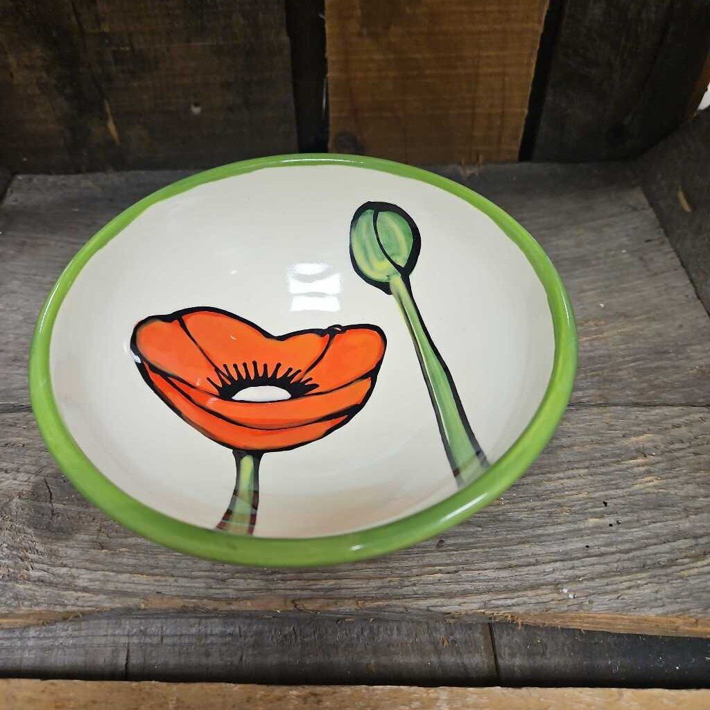 Lacey Pottery Hand Painted Floral Bowl