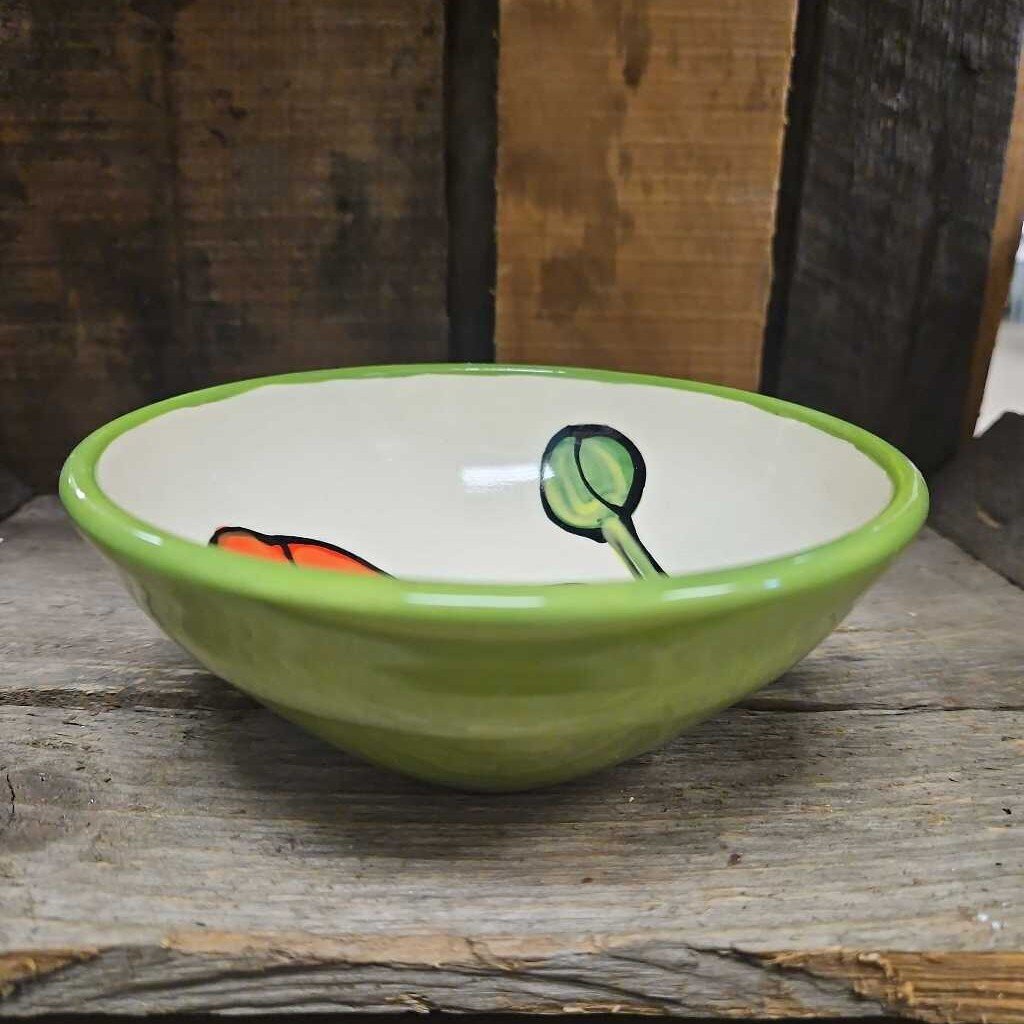 Lacey Pottery Hand Painted Floral Bowl