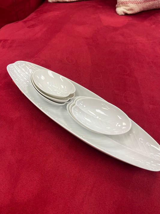 Rosenthal Germany Porcelain Leaf Serving Platter and Bowls