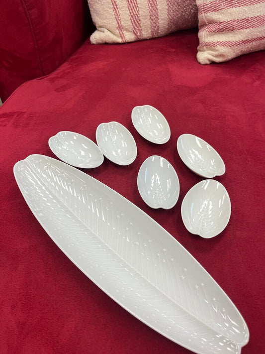 Rosenthal Germany Porcelain Leaf Serving Platter and Bowls