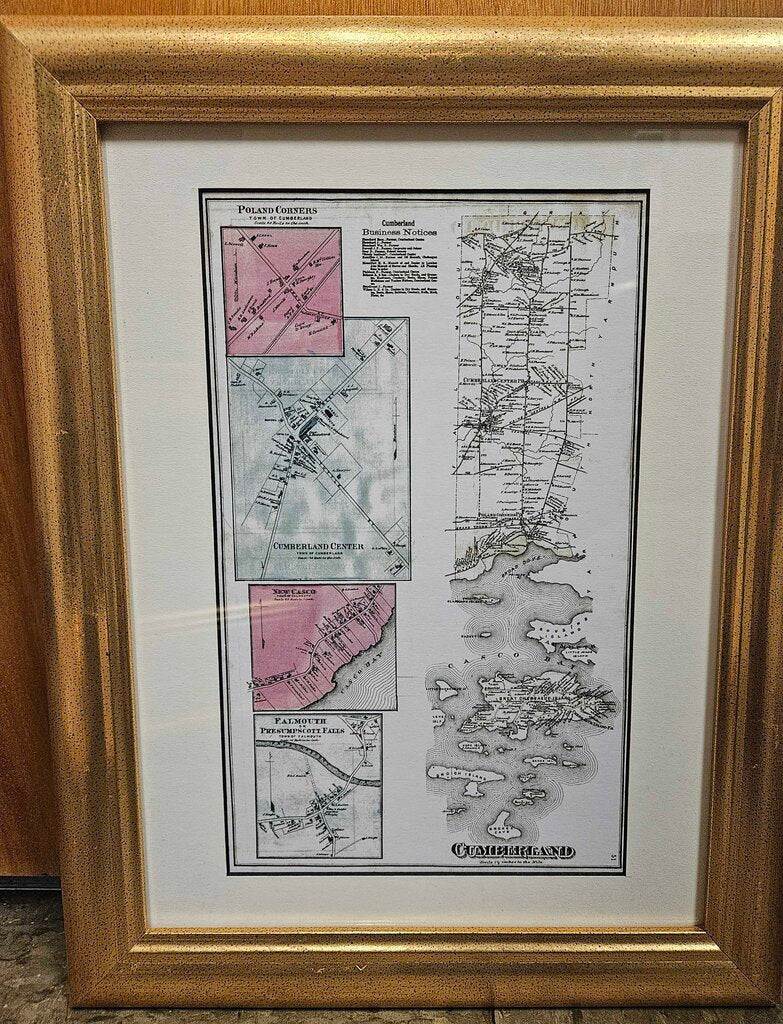 Facsimile Map Cumberland & Falmouth, ME 1871