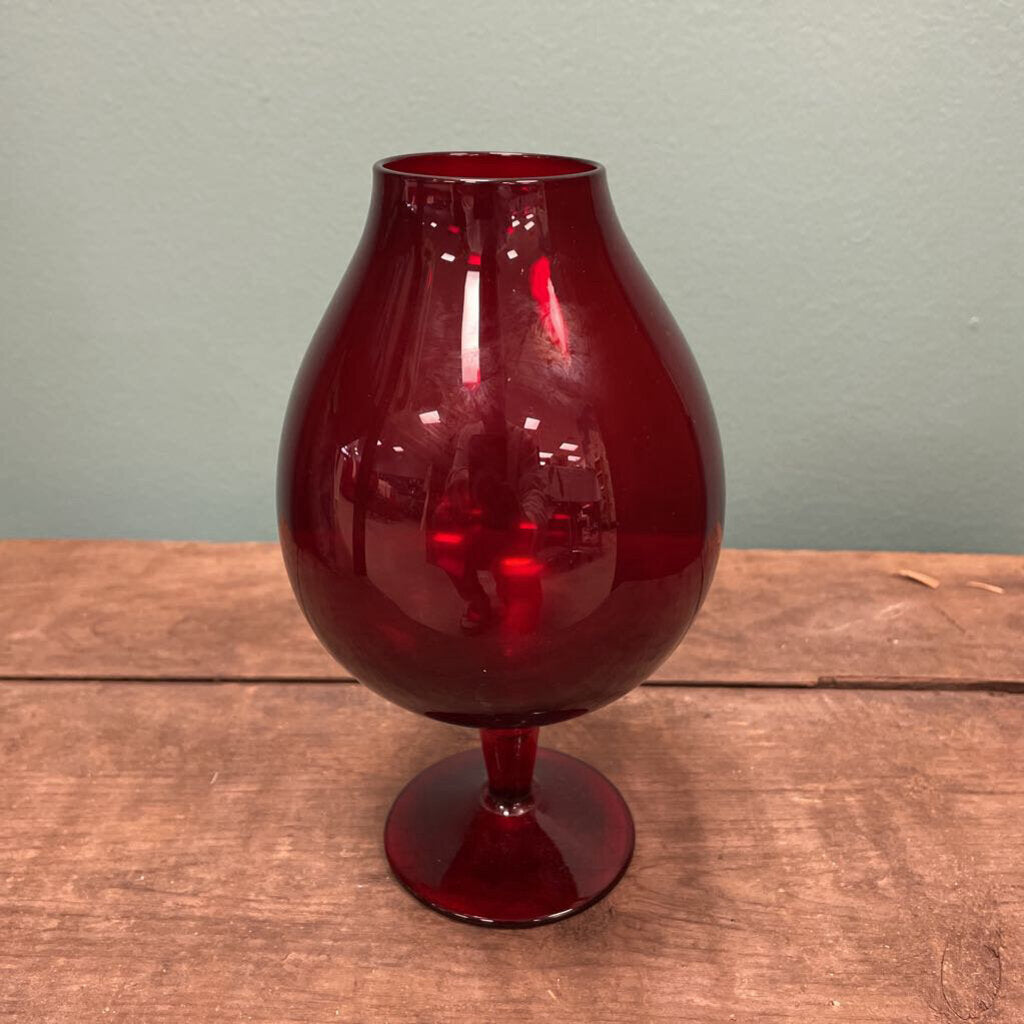 Vintage Ruby Red Glass Vase