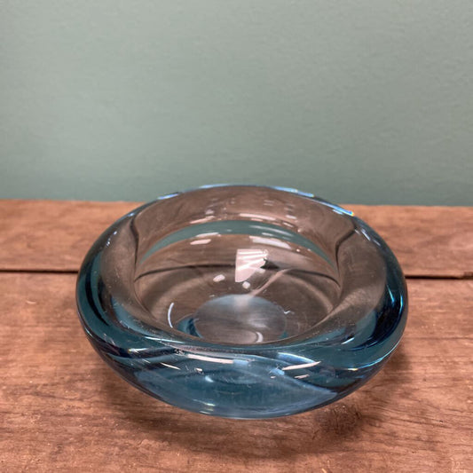 Holmegaard Per Lutken Art Glass Bowl, Danish Modern Design, Aqua Blue