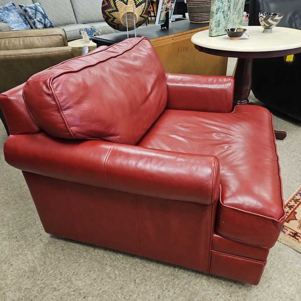 Leather Swivel Arm Chair by KFI