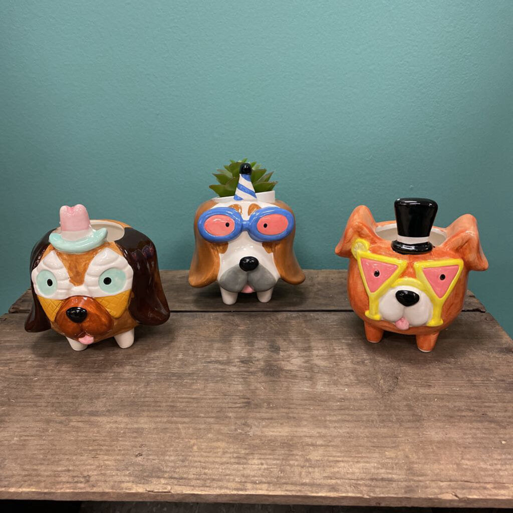 Kalalou Set of Three Party Puppy Planters