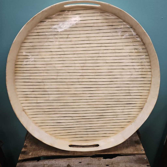 Large Round Resin Tray with Handles