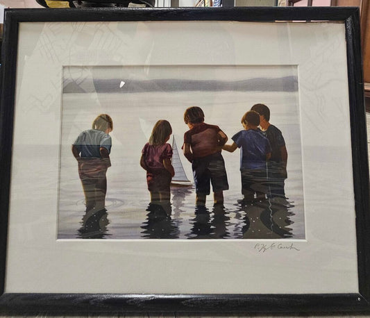 "Wading" Framed Print