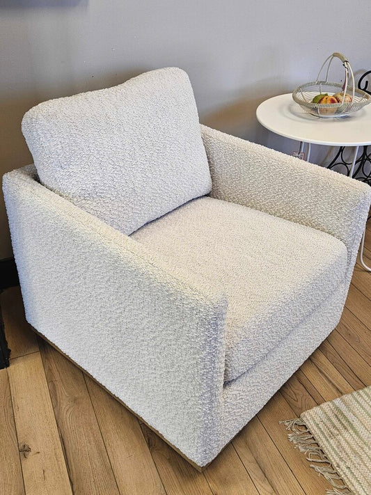 Cole & Rye Boucle Fabric Swivel Chair